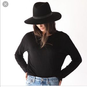 Janessa Leone ILA Hat in Black Felt